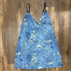 Nicky & Sarah intimates blue floral paisley y2k chemise nightgown nighty medium